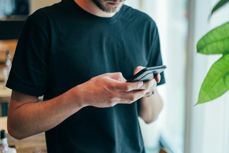 Customer scrolling a local business feed