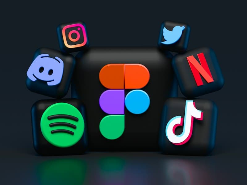 3D social media app icons