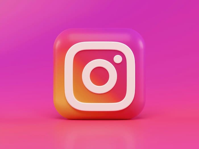 3D Instagram icon on a vivid gradient